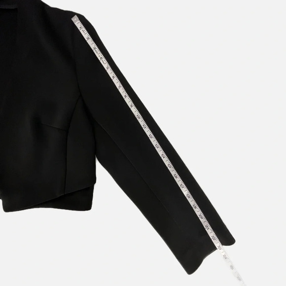 Jones New York Petite Scuba Cropped Open Jacket Black Size 14P NWT - Picture 9 of 10